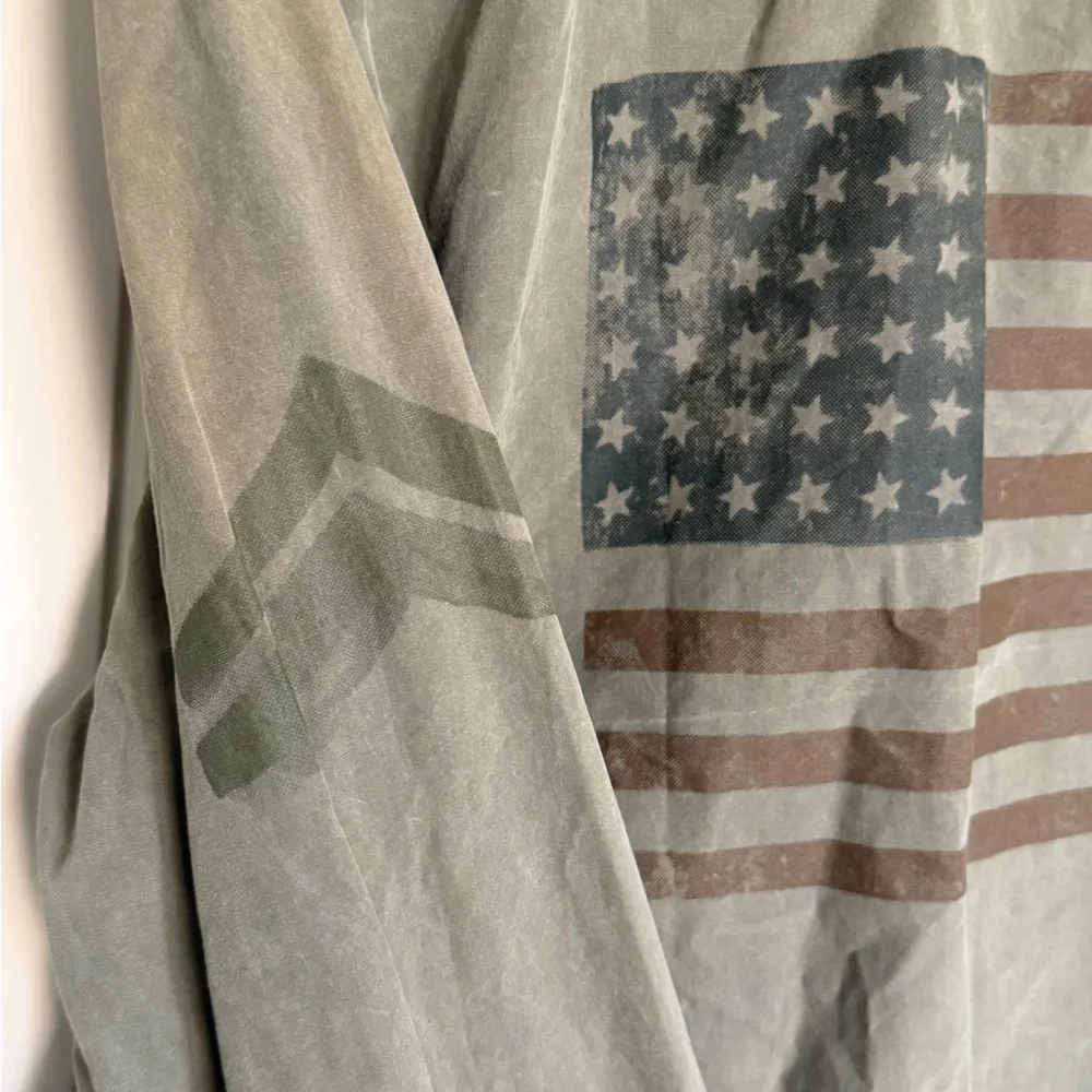 Lucky Brand & Co Type L-54C Jacket Olive Green American Flag Military